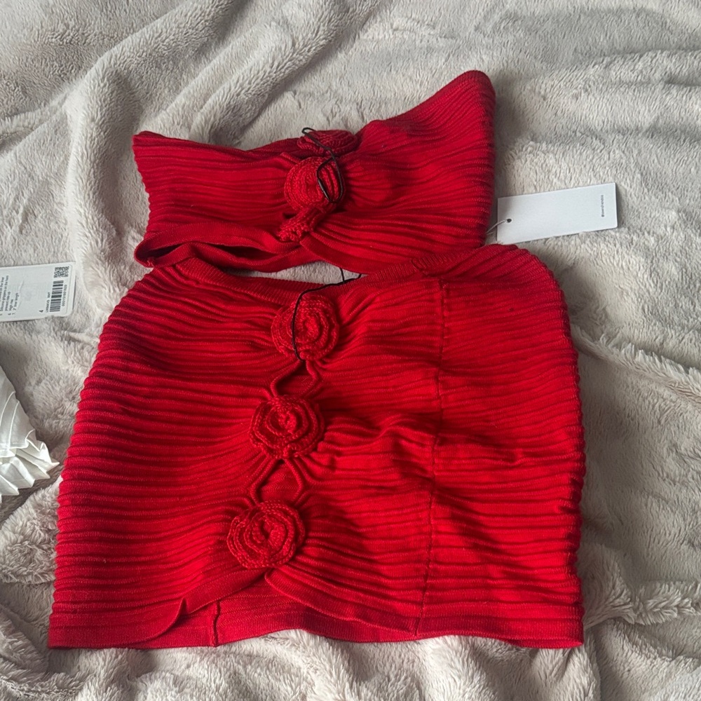 Lovers + Friends Vibrant Red Skirt Set